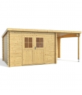 Abri de jardin + auvent 2 m