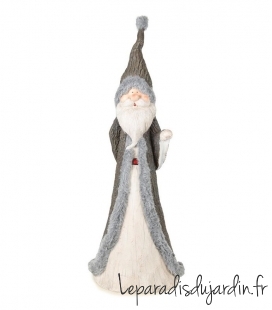 Lutin de noel Santa 120cm de haut avec fourrure pour intérieur et extérieur