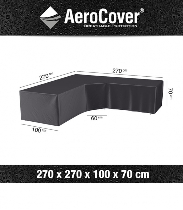 7951 Bâche de protection pour salon de jardin d'angle avec dossier bas en trapèze