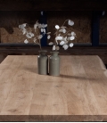 Table à manger rectangulaire en bois avec pied en acier modèle 254