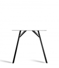 Table rectangulaire en chêne non délignée avec pied de ferme en acier