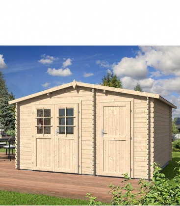 Abri de jardin en bois deux pans de 16m² (4mx4m)