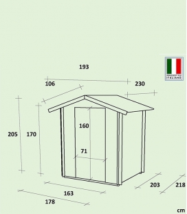 Abri de jardin en bois Marcella 146x130 cm Alce