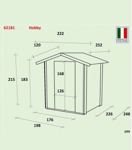 Abri de jardin en bois Hobby 3.1m² Alce 198cm*248cm