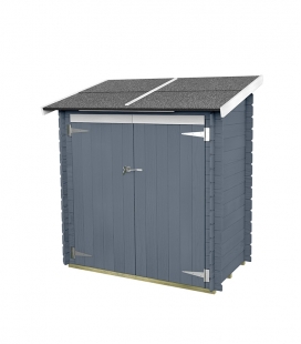 Abri de jardin en bois gris adossé - 155*85 cm Ambrogio Alce
