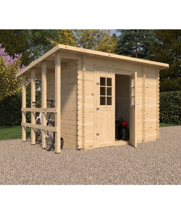 Abri de jardin en bois mono pente de 4.9m²