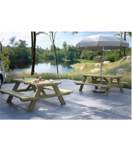Table pique-nique en Pin traité autoclave – robuste et durable