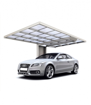 Carport simple en aluminium couleur inox brillant - NEO Ximax