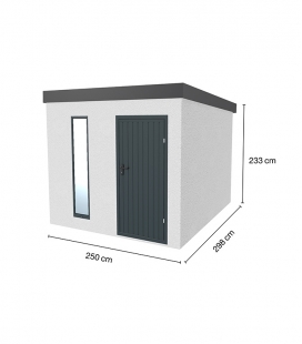 Abri De Jardin En Métal Finition Crépi De 7,4m²