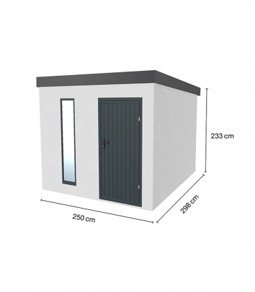 Abri De Jardin En Métal Finition Crépi De 7,4m²