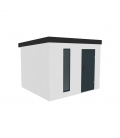 Abri de jardin en métal finition crépi blanc de 7,4m²