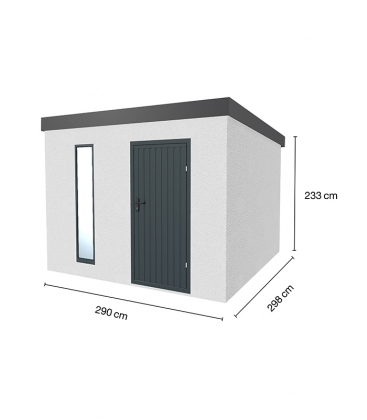 Abri de jardin en métal finition crépi blanc de 8,7m²