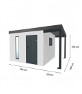 Abri de jardin en métal finition crépi blanc de 8,7m²