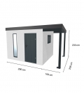Abri de jardin en métal finition crépi blanc de 7,4m²