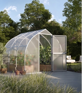 Serre de jardin en verre Rhodo III KGT 5,15m² aluminium avec vitrage de 6mm