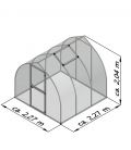 Serre de jardin en verre Rhodo III KGT 5,15m² aluminium avec vitrage de 6mm