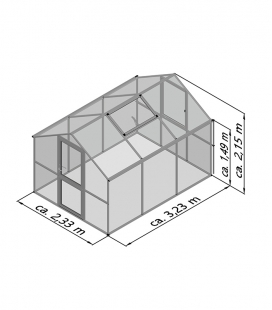 Serre de jardin en verre Rose III KGT 7,53m² aluminium avec vitrage de 10mm