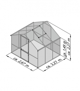 Serre de jardin en verre Enzian III KGT 6,06m² aluminium avec vitrage de 6mm