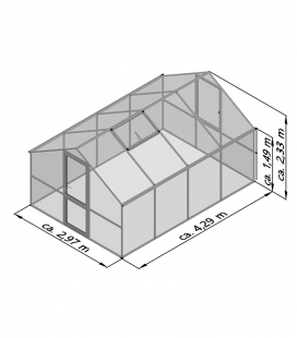 Serre de jardin en verre Orchidee IV KGT 12,74m² aluminium avec vitrage de 10mm