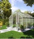 Serre de jardin Enzian IV de 8,01m² aluminium et polycarbonate KGT