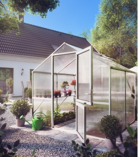 Serre de jardin en verre Rose II KGT 5,06m² aluminium avec vitrage de 10mm