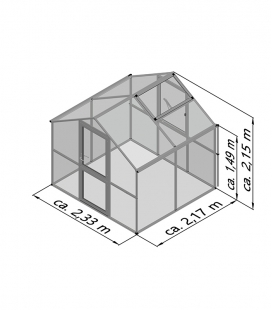 Serre de jardin en verre Rose II KGT 5,06m² aluminium avec vitrage de 10mm