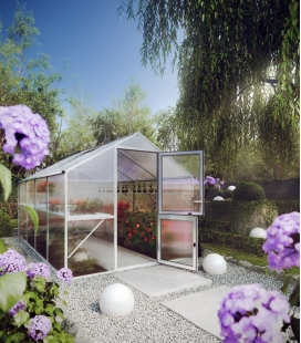 Serre de jardin en verre Rose IV KGT 10m² aluminium avec vitrage de 10mm