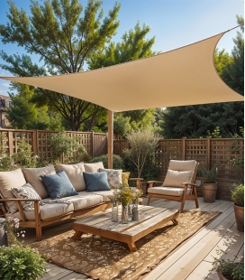Voile d'ombrage perméable carré 3,6 x 3.6m Shadow Comfort