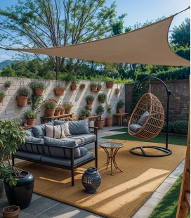 Voile d'ombrage perméable triangulaire 4,00x4,00x5,70m Shadow Confort