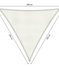 Voile d'ombrage perméable triangulaire 2x2x2m Shadow Confort