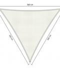 Voile d'ombrage perméable triangulaire 3.6x3.6x3.6m Shadow Confort