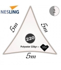 Voile 5m triangle + teflon densité 220Gr couleur blanche