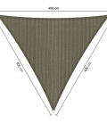 Voile d'ombrage perméable desert triangulaire 4x4x4m Shadow Confort