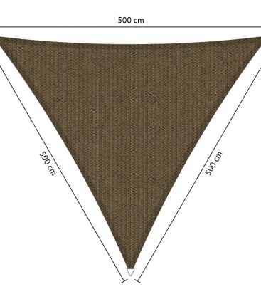 jap brown Voile d'ombrage perméable triangulaire 5x5x5m Shadow Confort