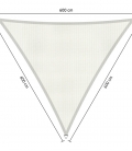 artic white Voile d'ombrage perméable triangulaire 6x6x6m Shadow Confort
