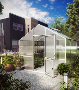 Serre de jardin en verre Lilie III KGT 9,59 m² aluminium avec vitrage de 10mm