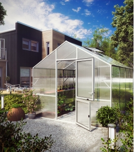 Serre de jardin en verre Lilie IV KGT 12,74 m² aluminium avec vitrage de 10mm