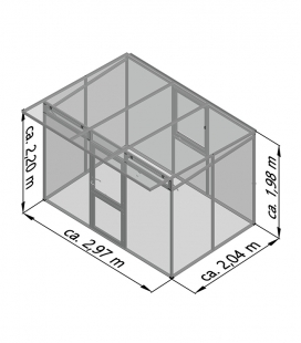Serre de jardin en verre Santini II KGT 6,06 m² aluminium avec vitrage de 16mm