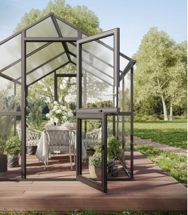 Serre de jardin en verre Aptasia IV KGT 10 m² aluminium avec vitrage de sécurité trempé