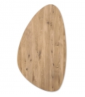 Plateau de table forme Galet en chêne massif bord biseauté