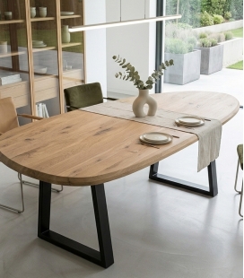 Plateau de table forme Galet en chêne massif