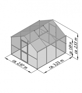 Serre de jardin en verre Ortasia III KGT 9,59 m² aluminium avec vitrage de sécurité trempé