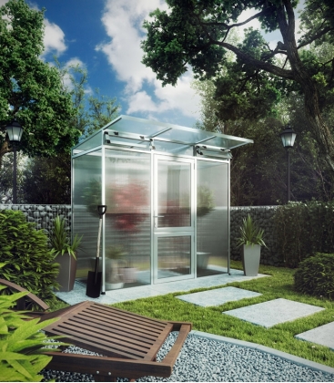 Serre de jardin 2,56 m² Linea 1 KGT aluminium et polycarbonate