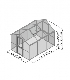 Serre de jardin 7,53 m² Iris 3 KGT aluminium et polycarbonate