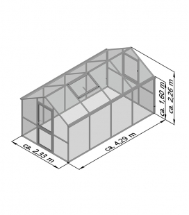 Serre de jardin 10m² Iris 4 KGT aluminium et polycarbonate