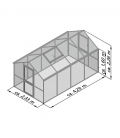 Serre de jardin 10m² Iris 4 KGT aluminium et polycarbonate