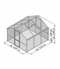 Serre de jardin 9,59 m² Nelke 3 KGT aluminium et polycarbonate