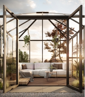 Serre de jardin pavillon en verre 9 m² Pavilux KGT