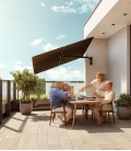 Parasol mural carré Paraflex Umbrosa Wall