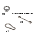 Kit Fixation Voile Triangulaire anneau de levage, tendeur et mousqueton